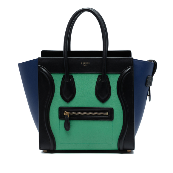 Pre-Loved Celine Micro Tricolor Leather Luggage Tote